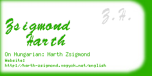 zsigmond harth business card